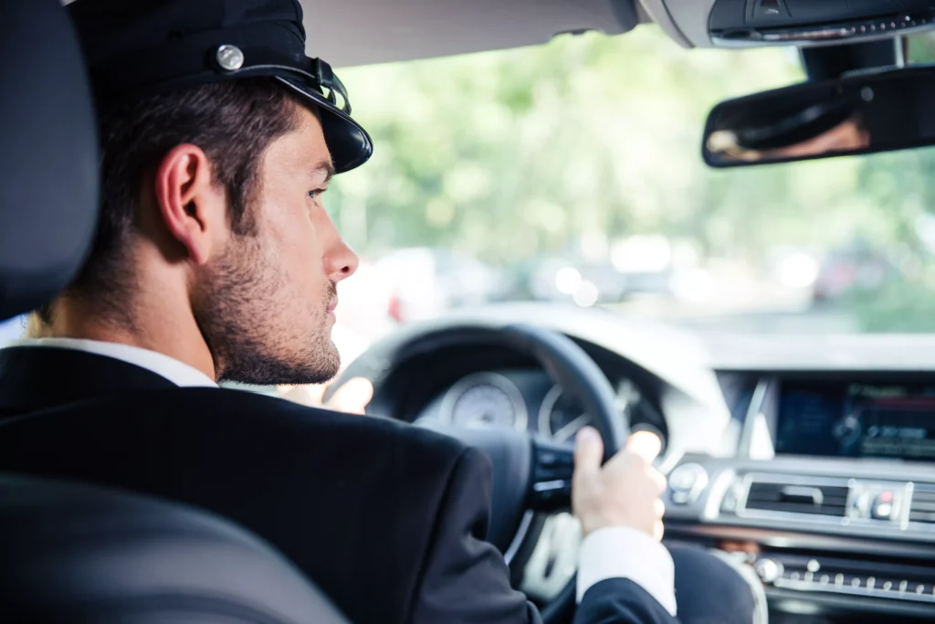 Taxi driver in a private hire vehicle